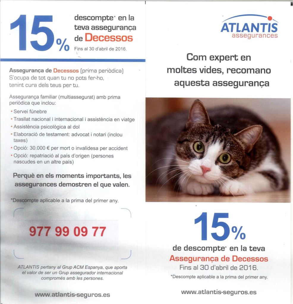 Nova assegurança d'Atlantis, l'asseguradora de la UGT