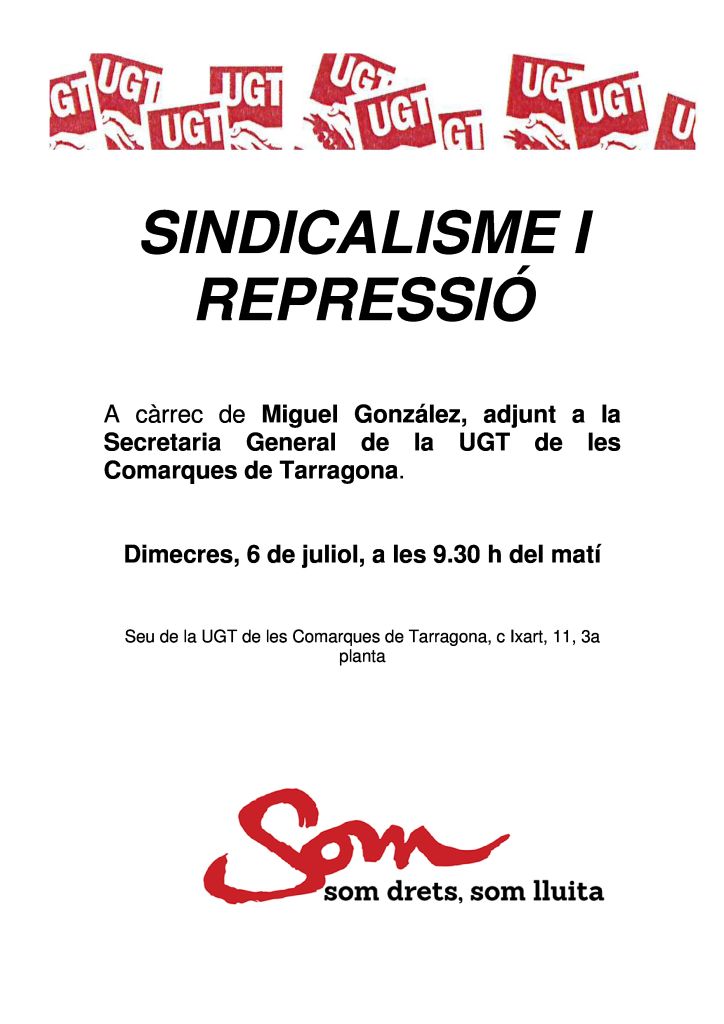 Jornada: Sindicalisme i repressió