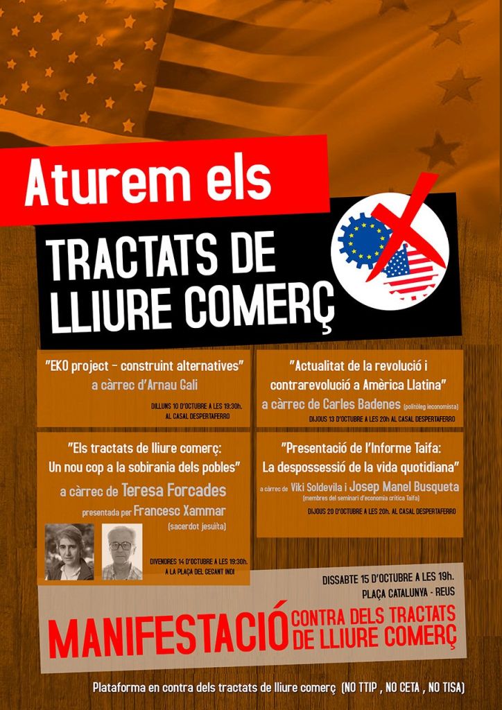 Manifestació a Reus contra els tractats de lliure comerç