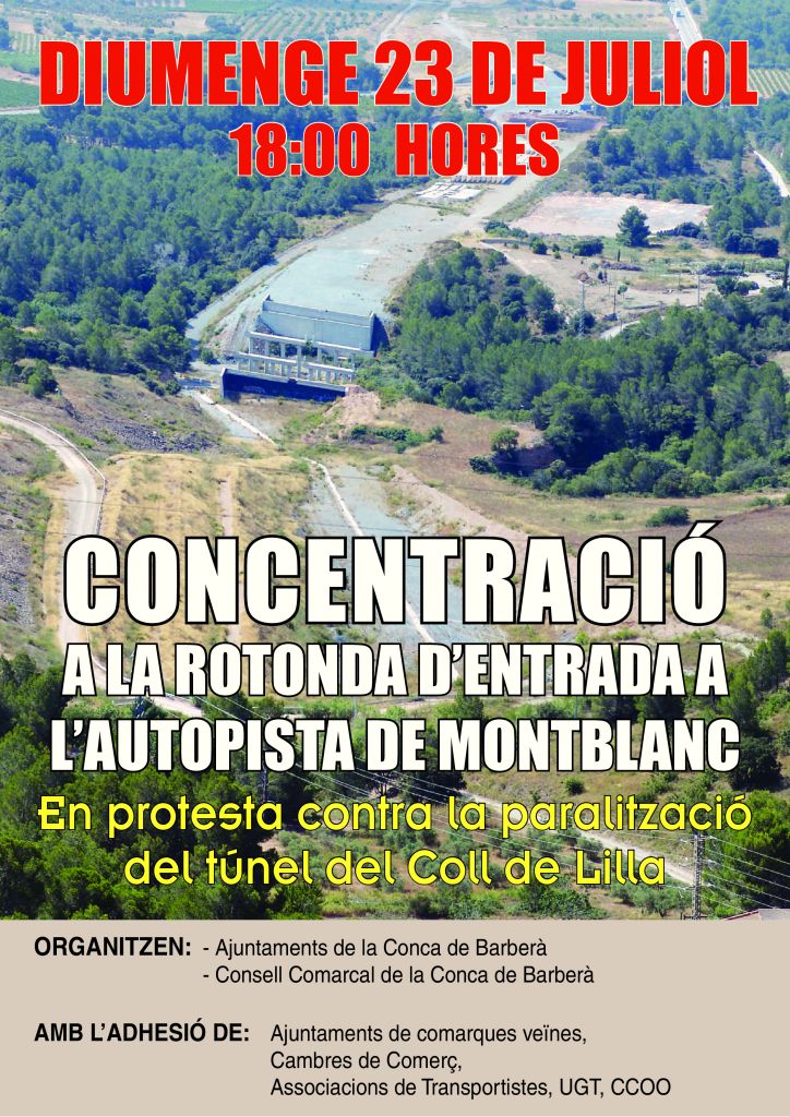 #UGTTarragona ens adherim a la concentració d'aquest diumenge a Montblanc per reclamar la represa de les obres del túnel del Coll de Lilla #infraestructures