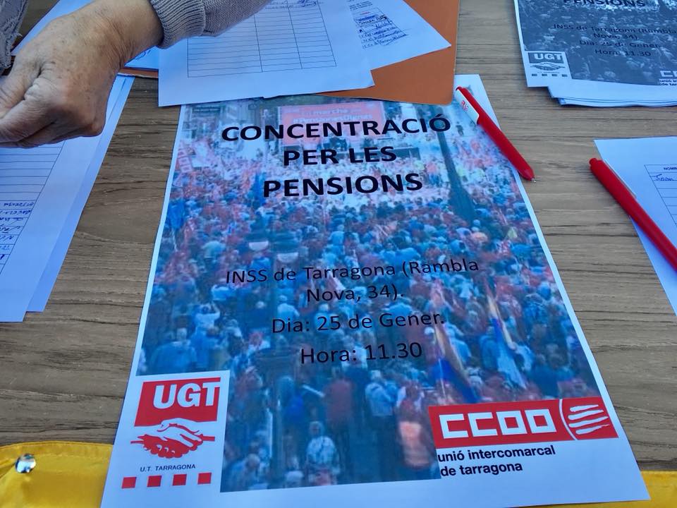 Recollida de signatures per unes pensions dignes