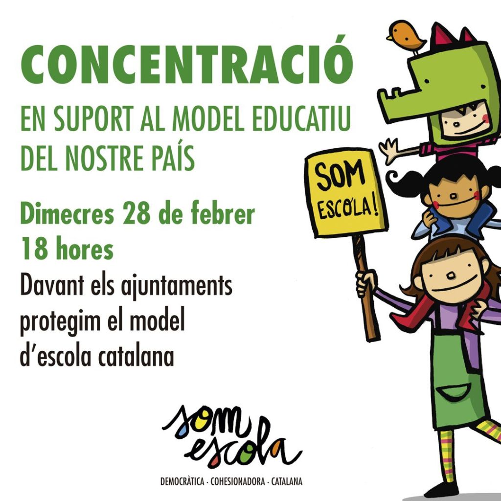 Concentració en suport al model educatiu del nostre país