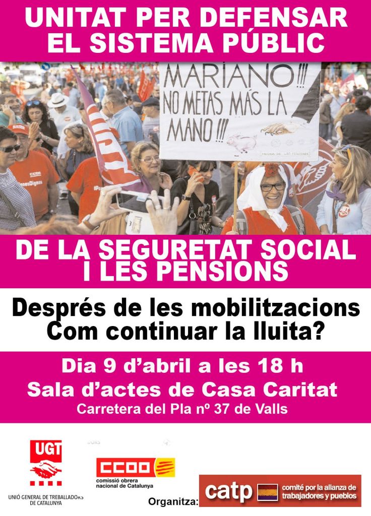 Col·loqui: En defensa del sistema públic de pensions. Valls