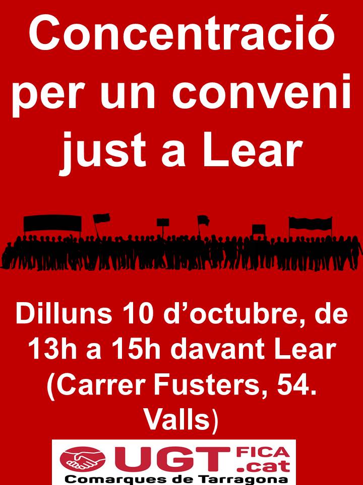 Concentració davant Lear pel bloqueig de les negociacions del conveni