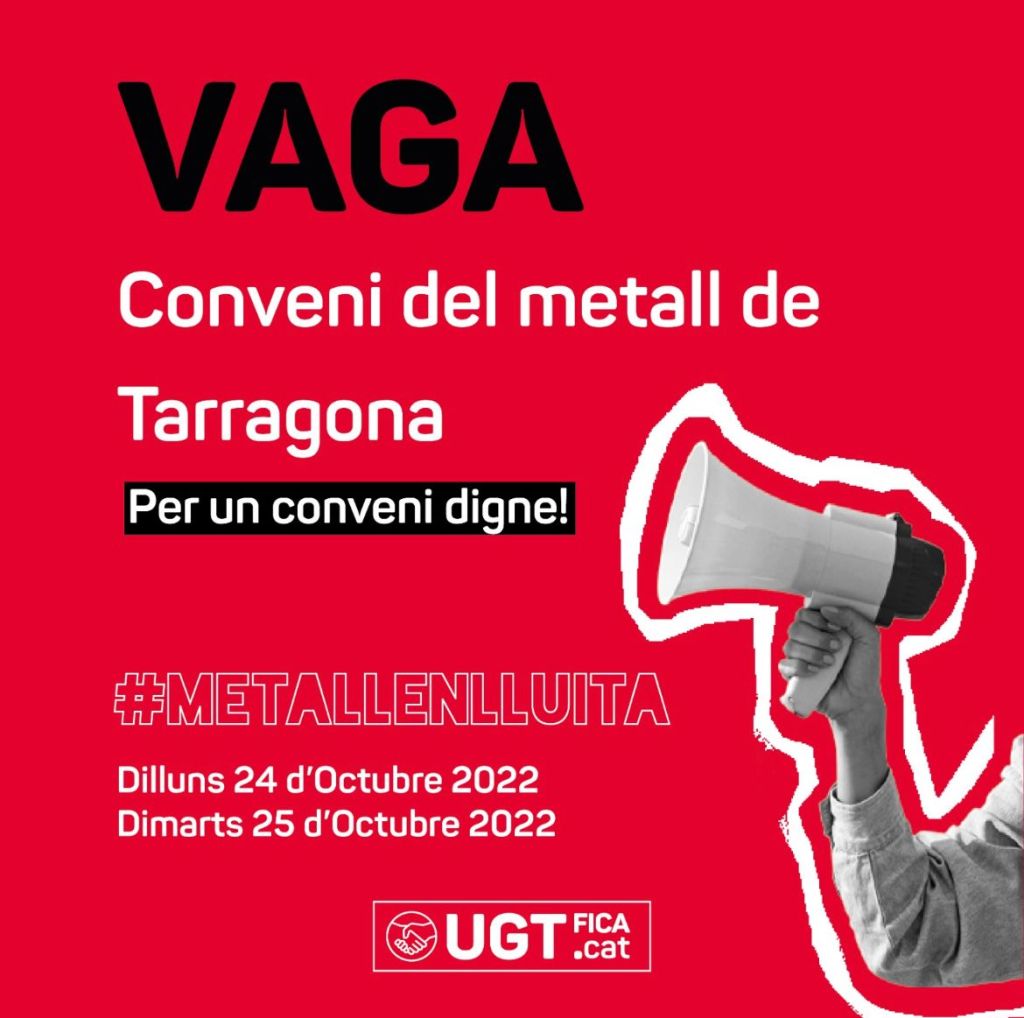 Vaga al sector del metall el 24 i 25 d’octubre